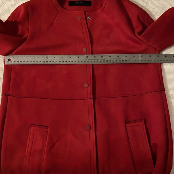 Zara faux suede red coat size Medium - Picture 4 of 4